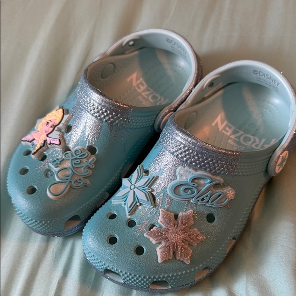 CROCS Kids Slippers - Blue and Silver - Picture 1 of 7